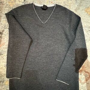 Elegant Charcoal V-Neck Sweater for Men